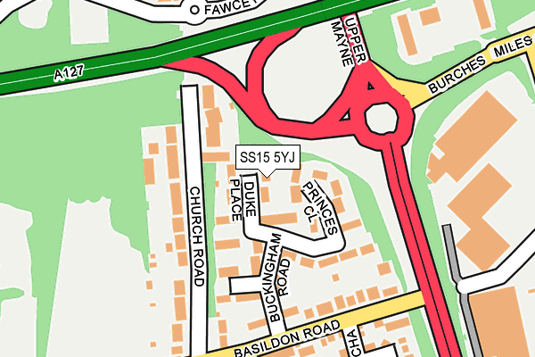 SS15 5YJ map - OS OpenMap – Local (Ordnance Survey)