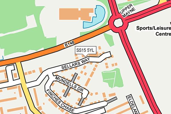 SS15 5YL map - OS OpenMap – Local (Ordnance Survey)