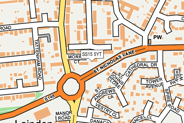 SS15 5YT map - OS OpenMap – Local (Ordnance Survey)