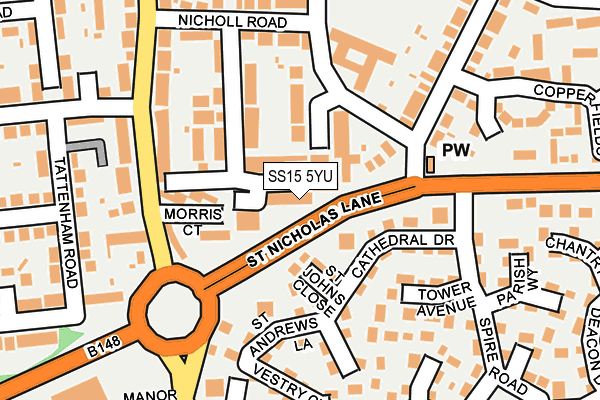 SS15 5YU map - OS OpenMap – Local (Ordnance Survey)