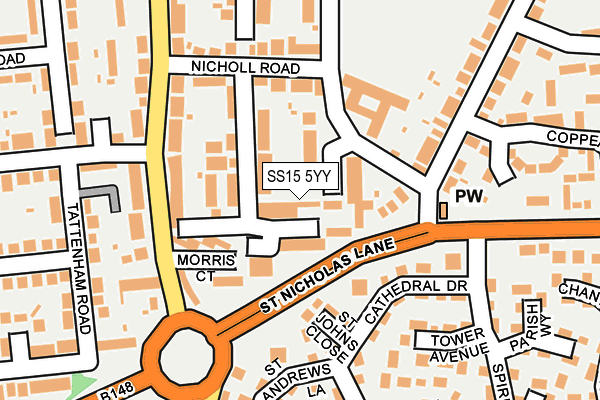 SS15 5YY map - OS OpenMap – Local (Ordnance Survey)