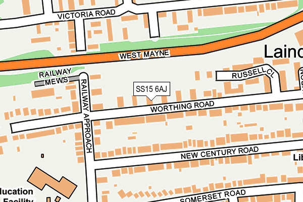 SS15 6AJ map - OS OpenMap – Local (Ordnance Survey)