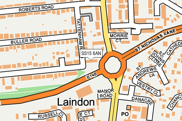 SS15 6AN map - OS OpenMap – Local (Ordnance Survey)