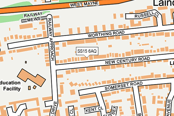 SS15 6AQ map - OS OpenMap – Local (Ordnance Survey)