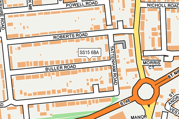 SS15 6BA map - OS OpenMap – Local (Ordnance Survey)