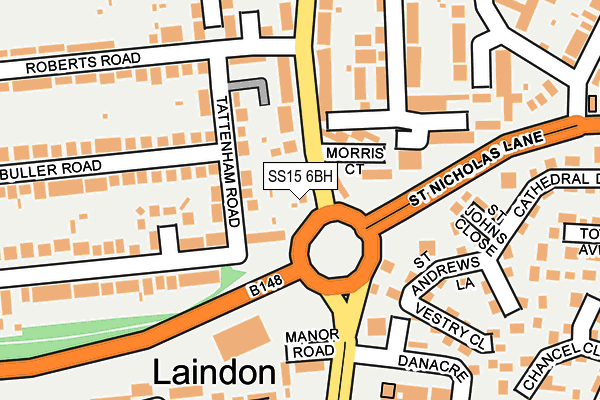 SS15 6BH map - OS OpenMap – Local (Ordnance Survey)