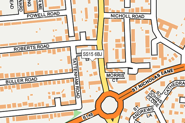 SS15 6BJ map - OS OpenMap – Local (Ordnance Survey)