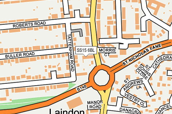 SS15 6BL map - OS OpenMap – Local (Ordnance Survey)