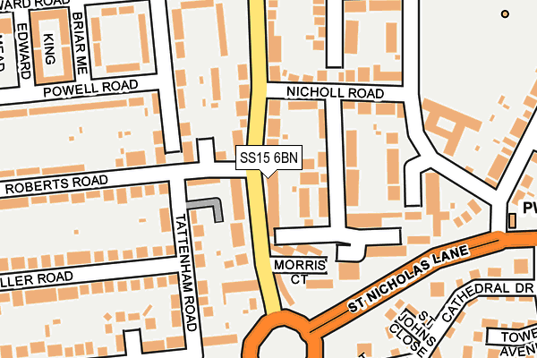 SS15 6BN map - OS OpenMap – Local (Ordnance Survey)