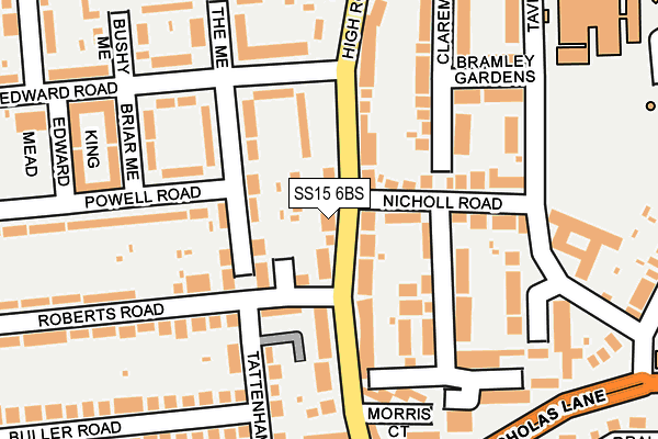 SS15 6BS map - OS OpenMap – Local (Ordnance Survey)