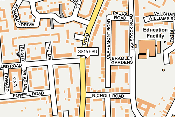 SS15 6BU map - OS OpenMap – Local (Ordnance Survey)