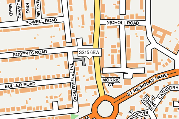 SS15 6BW map - OS OpenMap – Local (Ordnance Survey)