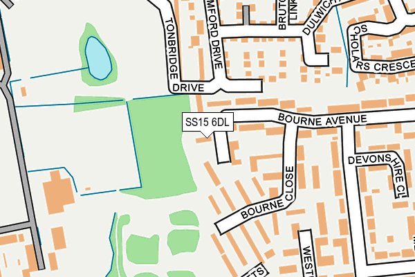SS15 6DL map - OS OpenMap – Local (Ordnance Survey)