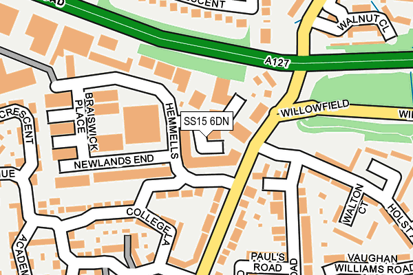 SS15 6DN map - OS OpenMap – Local (Ordnance Survey)
