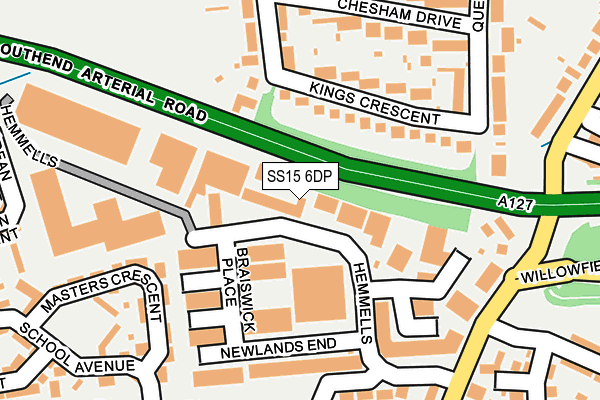 SS15 6DP map - OS OpenMap – Local (Ordnance Survey)