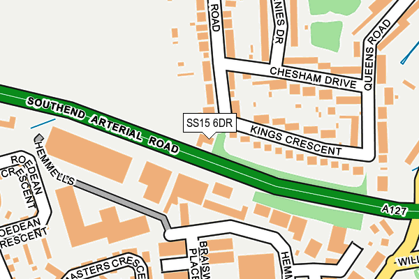 SS15 6DR map - OS OpenMap – Local (Ordnance Survey)