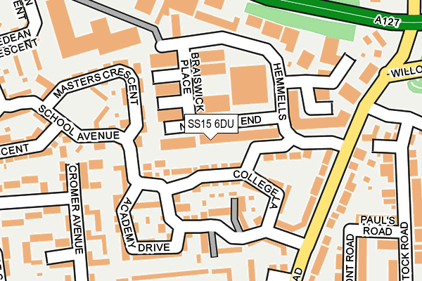 SS15 6DU map - OS OpenMap – Local (Ordnance Survey)
