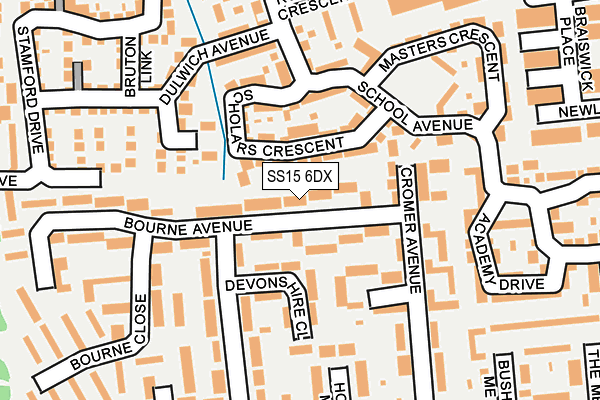 SS15 6DX map - OS OpenMap – Local (Ordnance Survey)