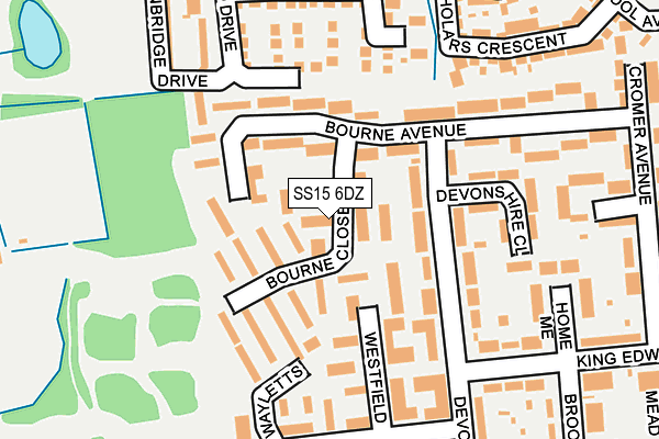 SS15 6DZ map - OS OpenMap – Local (Ordnance Survey)