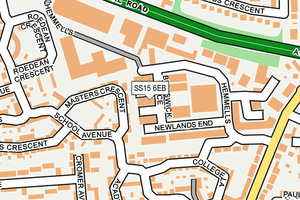 SS15 6EB map - OS OpenMap – Local (Ordnance Survey)