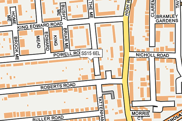 SS15 6EL map - OS OpenMap – Local (Ordnance Survey)