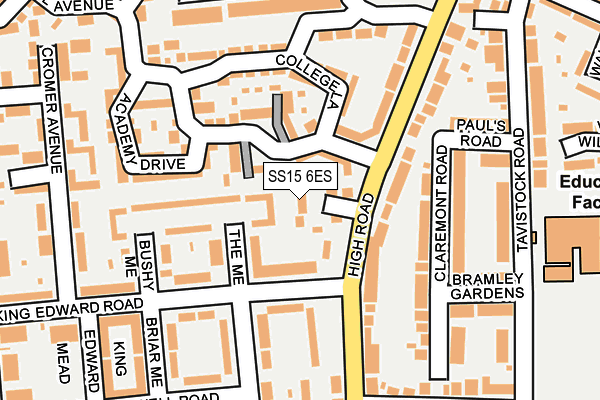 SS15 6ES map - OS OpenMap – Local (Ordnance Survey)