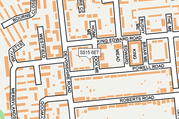 SS15 6ET map - OS OpenMap – Local (Ordnance Survey)