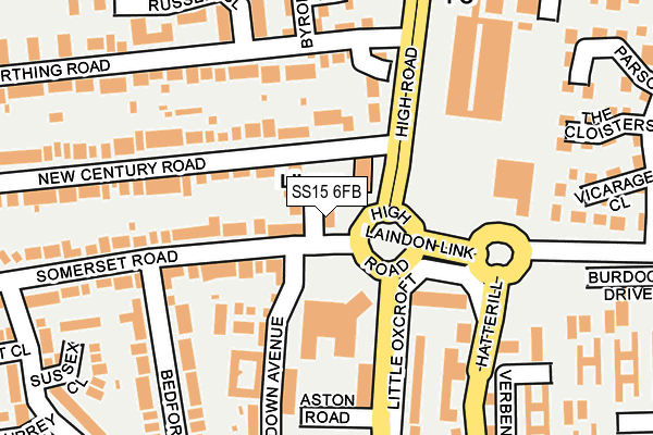 SS15 6FB map - OS OpenMap – Local (Ordnance Survey)