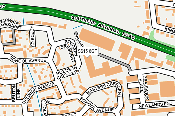 SS15 6GF map - OS OpenMap – Local (Ordnance Survey)