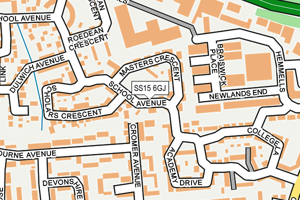 SS15 6GJ map - OS OpenMap – Local (Ordnance Survey)