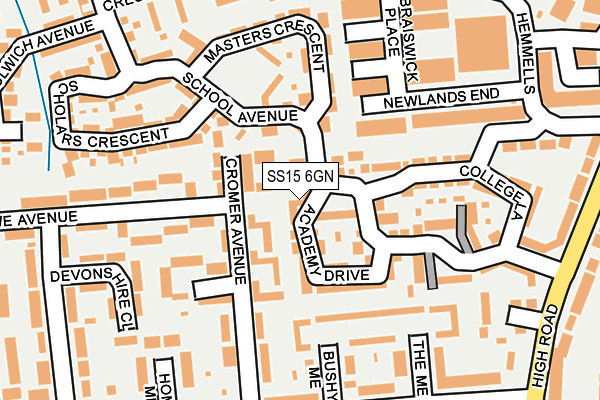 SS15 6GN map - OS OpenMap – Local (Ordnance Survey)