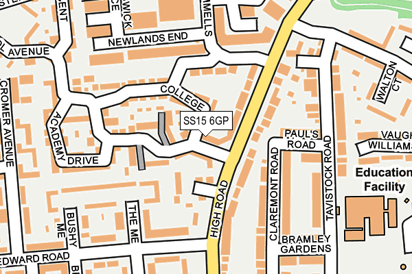 SS15 6GP map - OS OpenMap – Local (Ordnance Survey)