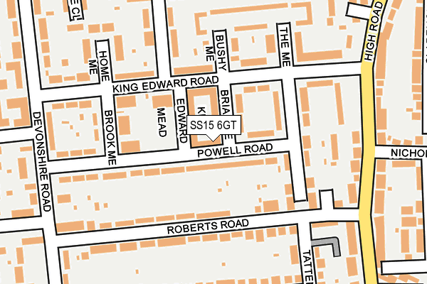 SS15 6GT map - OS OpenMap – Local (Ordnance Survey)