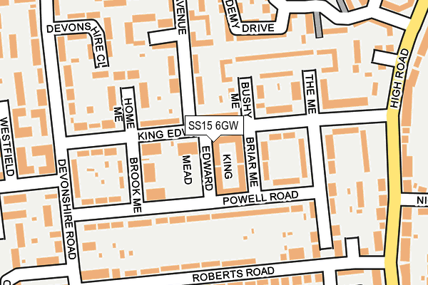 SS15 6GW map - OS OpenMap – Local (Ordnance Survey)