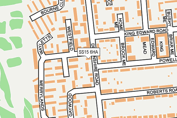 SS15 6HA map - OS OpenMap – Local (Ordnance Survey)