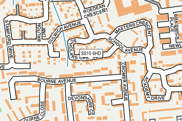 SS15 6HD map - OS OpenMap – Local (Ordnance Survey)