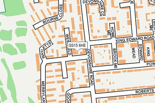 SS15 6HE map - OS OpenMap – Local (Ordnance Survey)