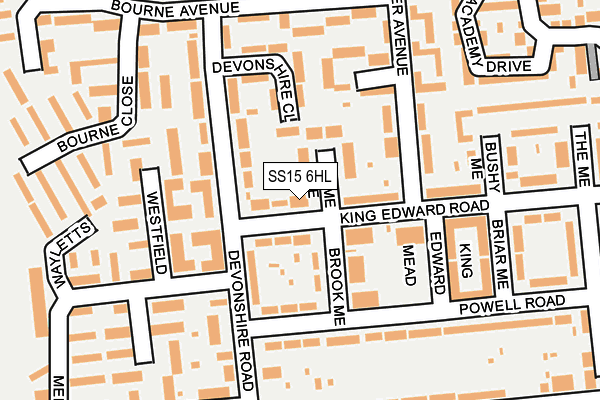 SS15 6HL map - OS OpenMap – Local (Ordnance Survey)