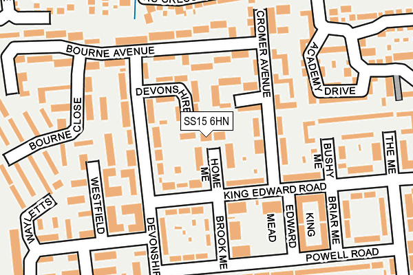 SS15 6HN map - OS OpenMap – Local (Ordnance Survey)