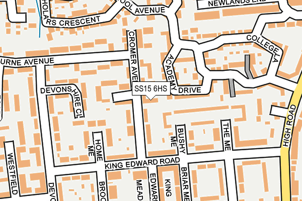 SS15 6HS map - OS OpenMap – Local (Ordnance Survey)