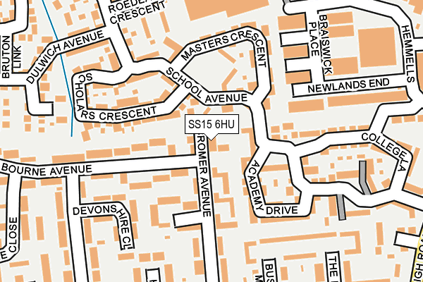 SS15 6HU map - OS OpenMap – Local (Ordnance Survey)