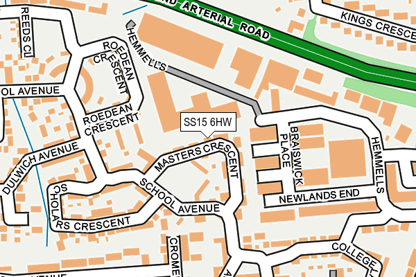 SS15 6HW map - OS OpenMap – Local (Ordnance Survey)