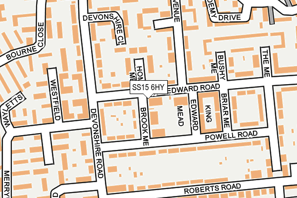 SS15 6HY map - OS OpenMap – Local (Ordnance Survey)