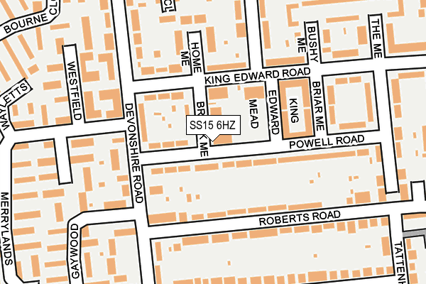 SS15 6HZ map - OS OpenMap – Local (Ordnance Survey)