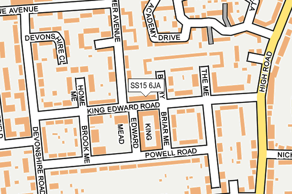 SS15 6JA map - OS OpenMap – Local (Ordnance Survey)