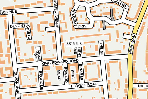 SS15 6JB map - OS OpenMap – Local (Ordnance Survey)