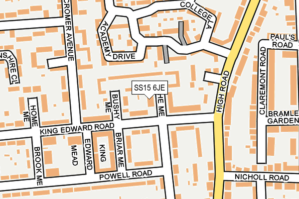 SS15 6JE map - OS OpenMap – Local (Ordnance Survey)