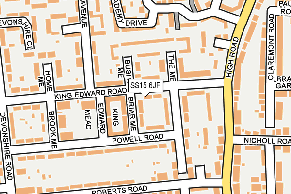 SS15 6JF map - OS OpenMap – Local (Ordnance Survey)
