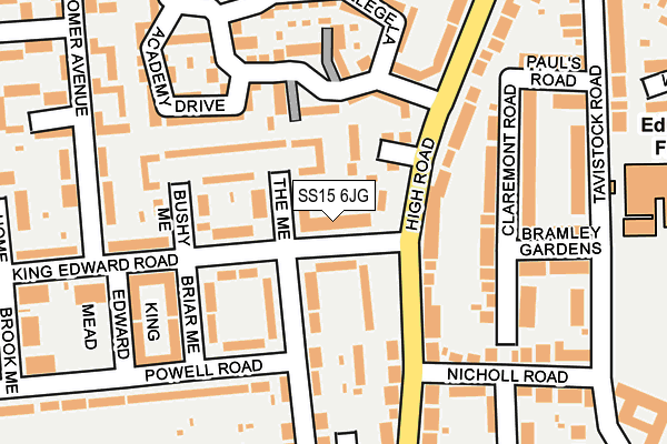 SS15 6JG map - OS OpenMap – Local (Ordnance Survey)