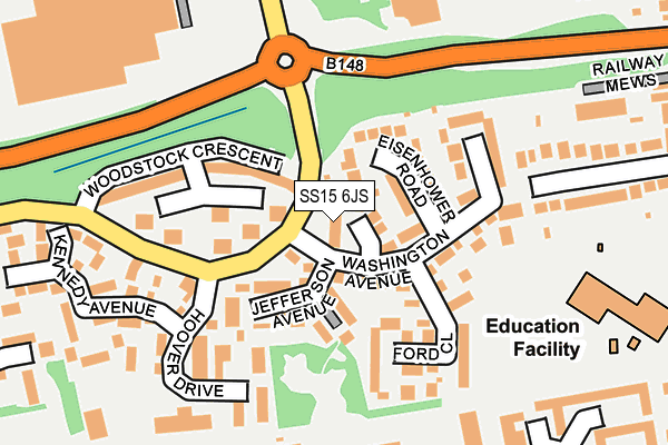 SS15 6JS map - OS OpenMap – Local (Ordnance Survey)